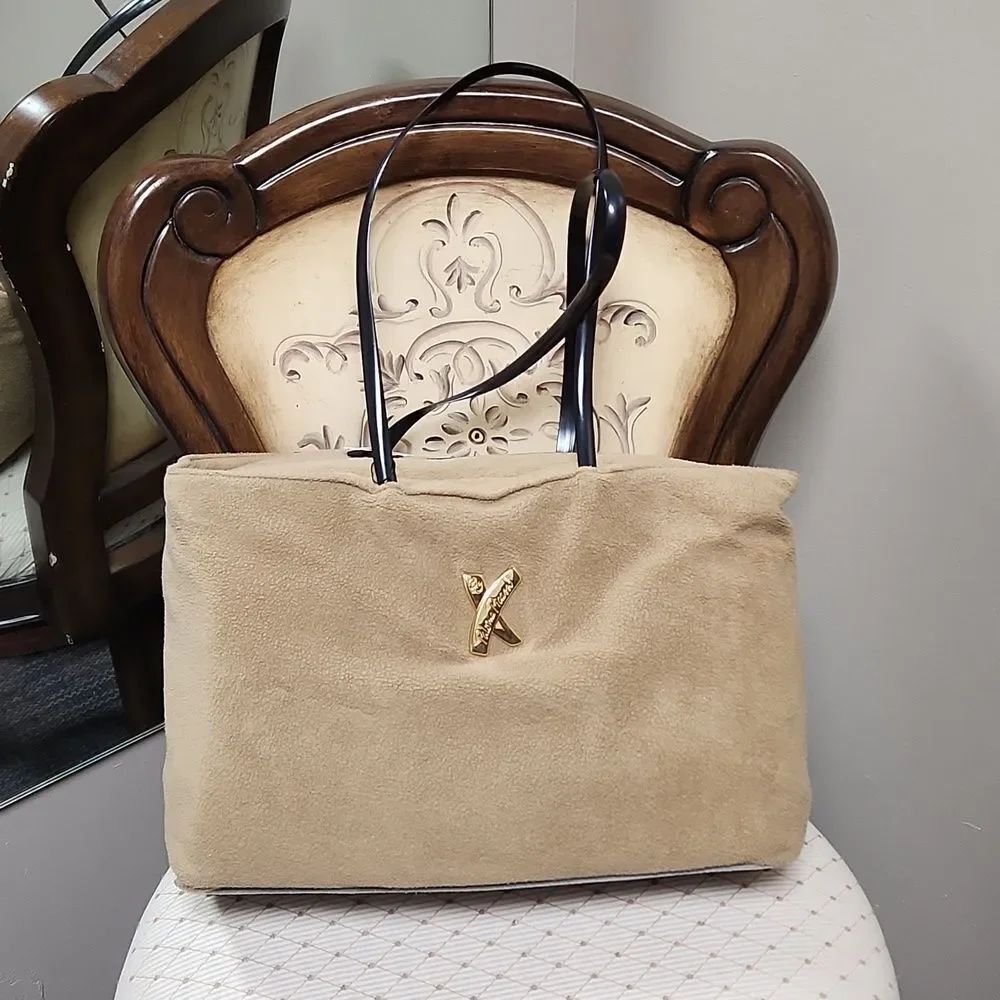 Beautiful Rare Vintage Paloma Picasso XL Fleece Tote Bag